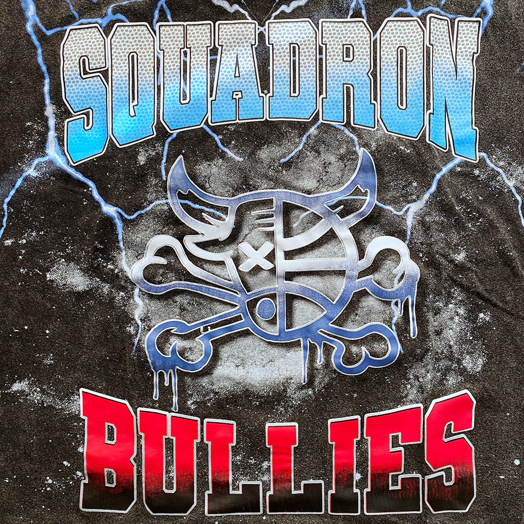 SQDN X BULLIES "World Tour" Vintage Tee "BLUE LIGHTNING"