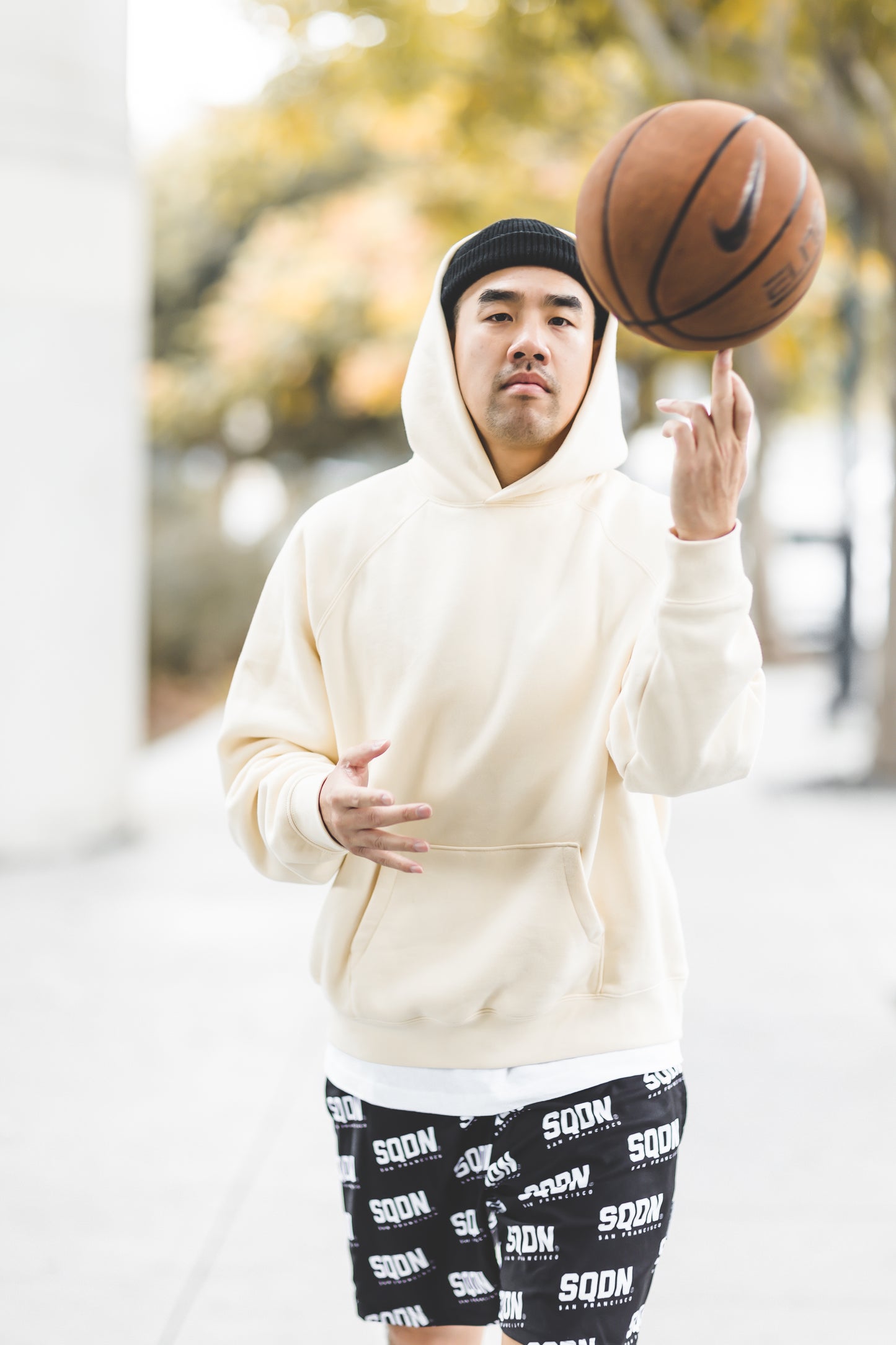 "BLACK" SQDN Patterned Logo Shorts