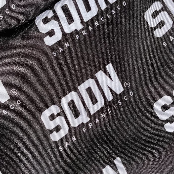 "BLACK" SQDN Patterned Logo Shorts