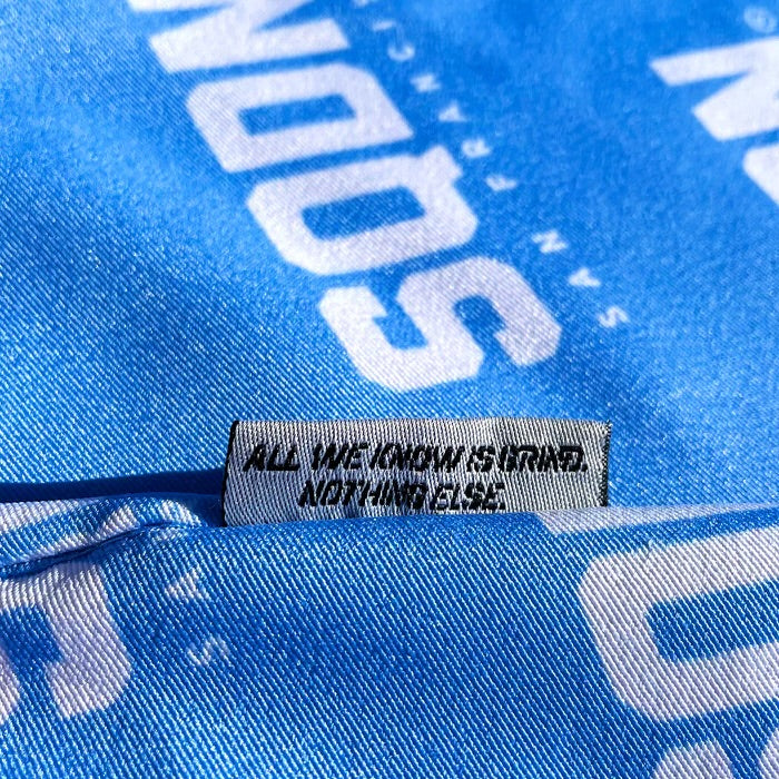 "BLUE" SQDN Patterned Logo Shorts