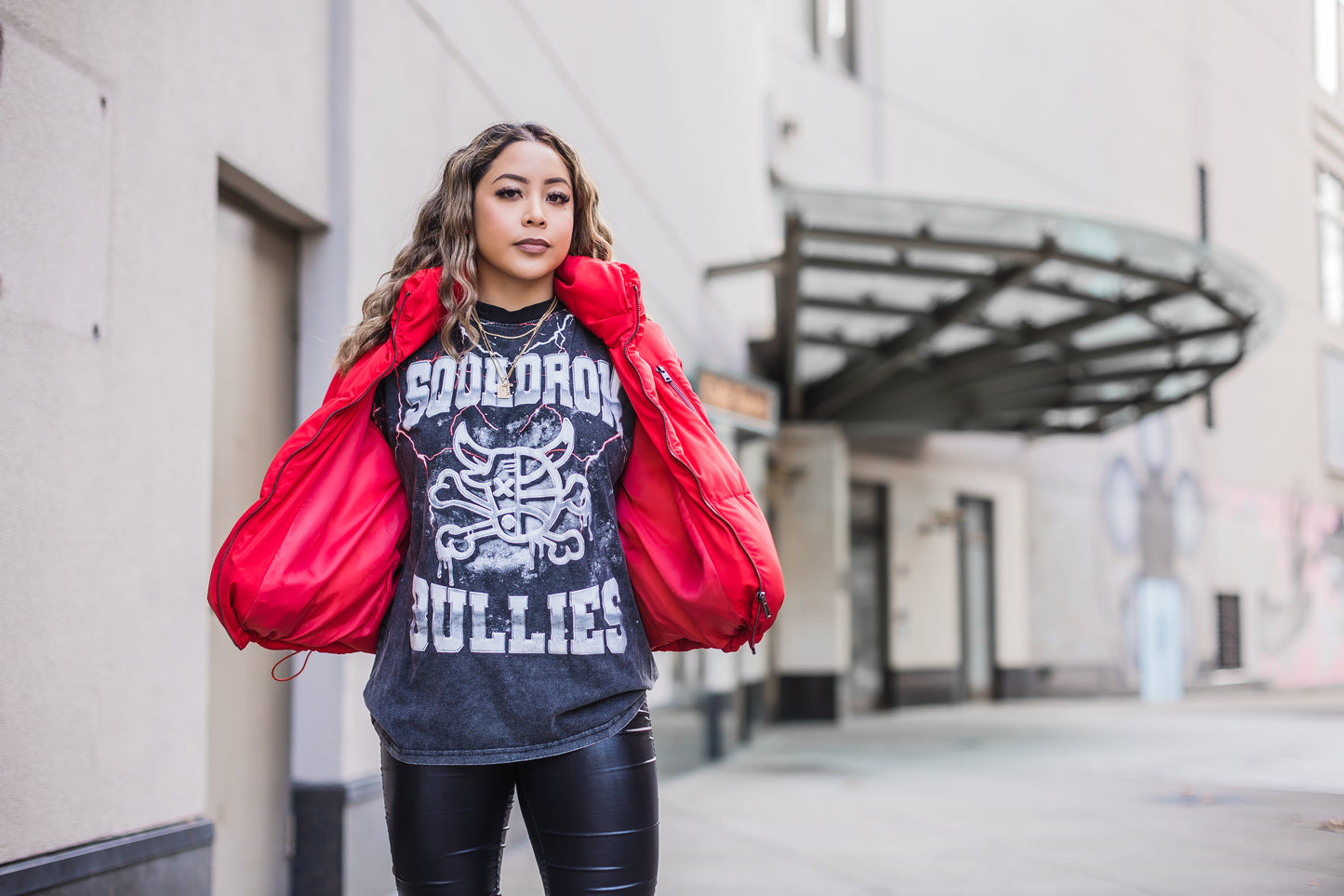 SQDN X BULLIES "World Tour" Vintage Tee "RED LIGHTNING"