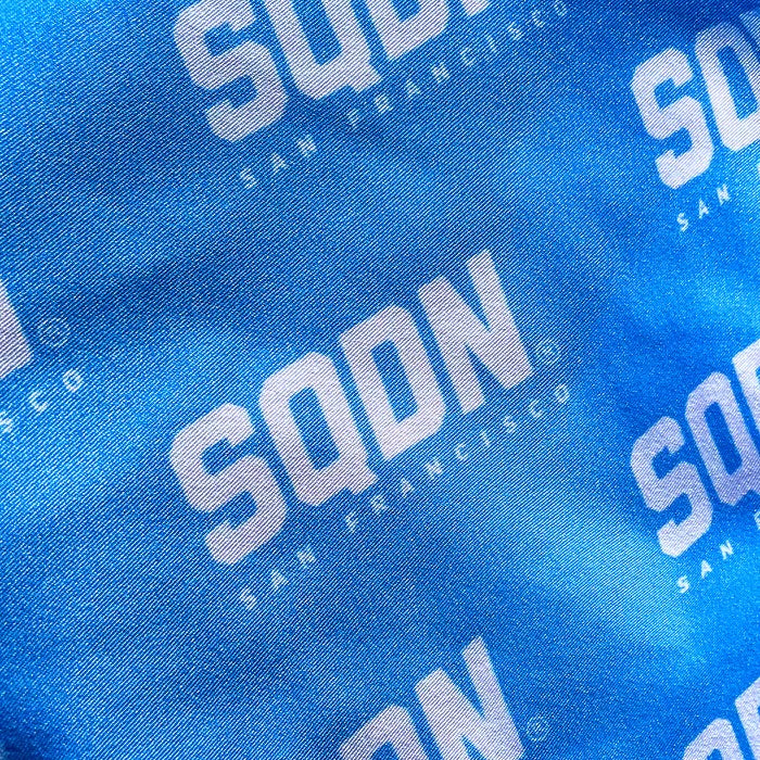 "BLUE" SQDN Patterned Logo Shorts