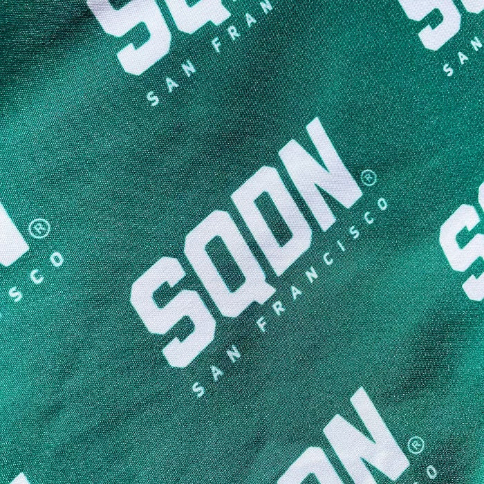 "GREEN" SQDN Patterned Logo Shorts